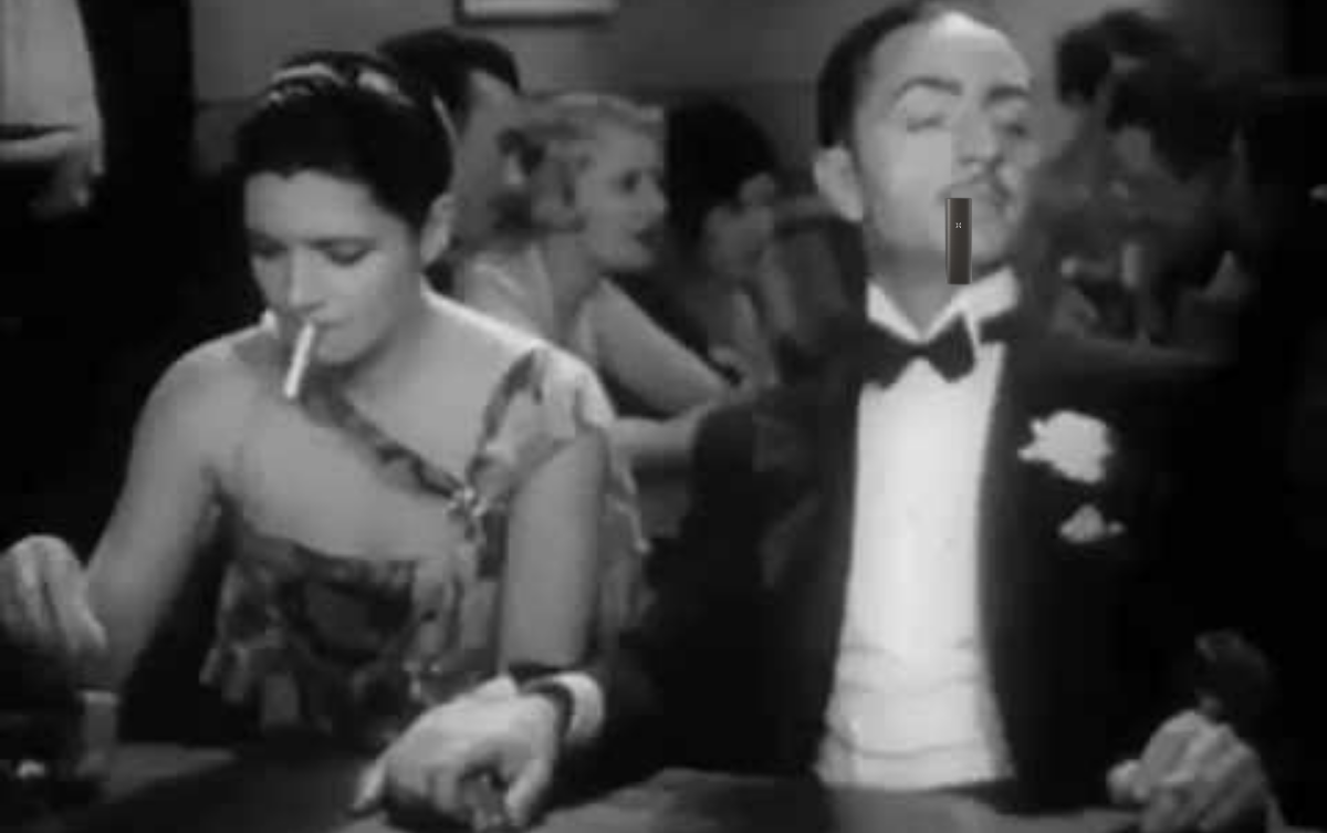 1930s couple vaping and smoking 