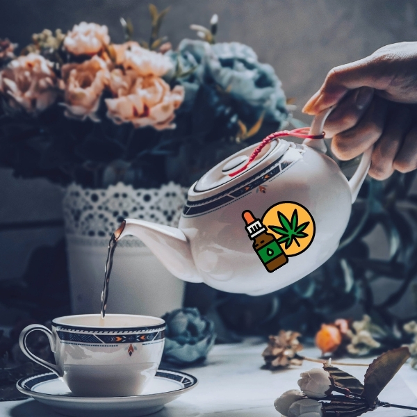 Infused CBD tea being poured into your tea cup