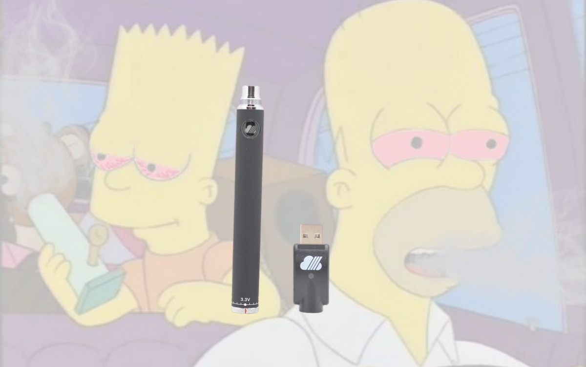 wax vape pen in the center of the image