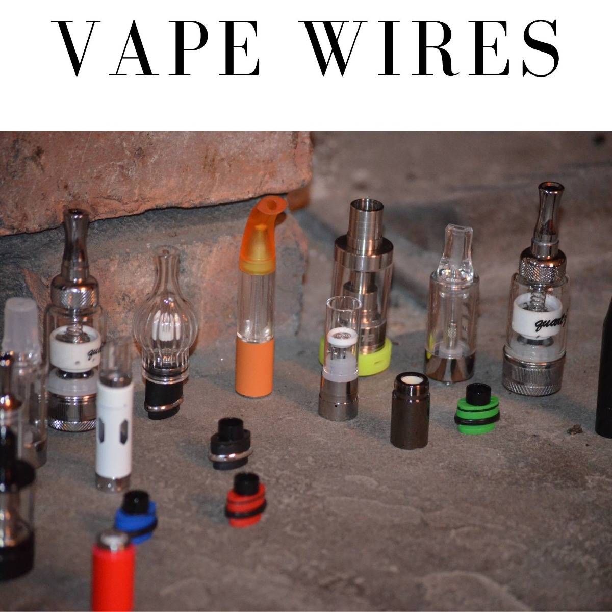Multiple vape coils on a desk with a title of vape wires